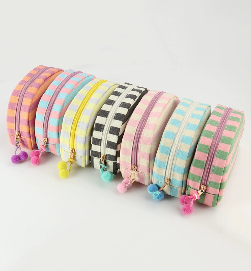 Velvet Makeup Bag – DIY Name Striped Travel Pouch